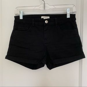 H&M | Black Mid Rise Denim Shorts